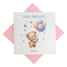 Load image into Gallery viewer, Birthday Card - Personalised Greeting Card - Pink Balloon 2