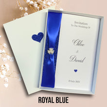 Load image into Gallery viewer, Wedding Day Invite Invitation Card - Bride & Groom - Envelope or Gift Box - 20 Colour Choice - Choose Pack Quantity