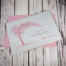 Load image into Gallery viewer, Wedding Day Card - Bride & Groom Luxury Greeting Personalised - Sweeping Heart