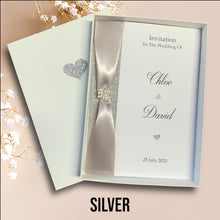 Load image into Gallery viewer, Wedding Day Invite Invitation Card - Bride & Groom - Envelope or Gift Box - 20 Colour Choice - Choose Pack Quantity