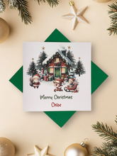 Load image into Gallery viewer, Personalised Christmas Card - Greeting Card Personalised - Santa's Workshop
