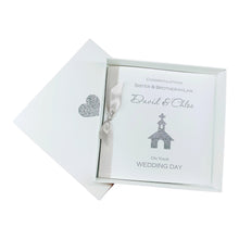 Load image into Gallery viewer, Sister & Brother-in-Law Wedding Day Card - Luxury Greeting Card Personalised - Glitter Church