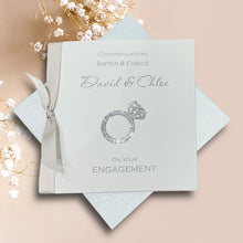 Load image into Gallery viewer, Sister & Fiancé Engagement Card - Luxury Greeting Card Personalised - Engagement Ring Sister & Fiancé