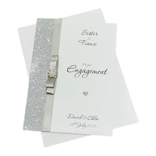 Load image into Gallery viewer, Sister & Fiancé Engagement Card - Luxury Greeting Card Personalised - Colour Choice - LB85