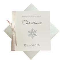 Load image into Gallery viewer, Snowflake Christmas Card - Luxury Greeting Card Personalised