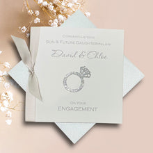 Load image into Gallery viewer, Son & Future Daughter-in-law Engagement Card - Luxury Greeting Card Personalised - Engagement Ring Son & Future Daughter-in-law