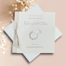 Load image into Gallery viewer, Son & Fiancée Engagement Card - Luxury Greeting Card Personalised - Engagement Ring Son & Fiancée