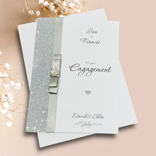 Load image into Gallery viewer, Son & Fiancée Engagement Card - Luxury Greeting Card Personalised - Colour Choice - LB87