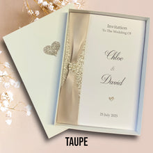 Load image into Gallery viewer, Wedding Day Invite Invitation Card - Bride & Groom - Envelope or Gift Box - 20 Colour Choice - Choose Pack Quantity