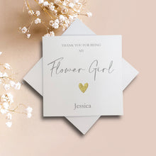 Load image into Gallery viewer, Thank You For Being My Flower Girl Greeting Card - Heart Colour Choice