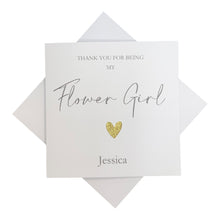 Load image into Gallery viewer, Thank You For Being My Flower Girl Greeting Card - Heart Colour Choice