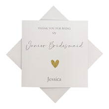Load image into Gallery viewer, Thank You For Being My Junior Bridesmaid Greeting Card - Heart Colour Choice