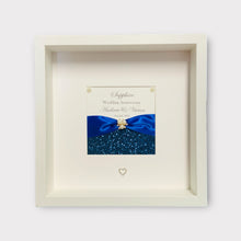 Load image into Gallery viewer, 45th Sapphire 45 Years Wedding Anniversary Ribbon Frame - Pebble