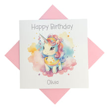 Load image into Gallery viewer, Birthday Card - Personalised Greeting Card - Unicorn 1