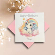 Load image into Gallery viewer, Birthday Card - Personalised Greeting Card - Unicorn 2