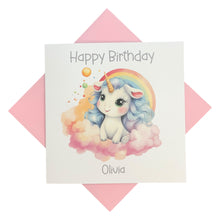 Load image into Gallery viewer, Birthday Card - Personalised Greeting Card - Unicorn 2