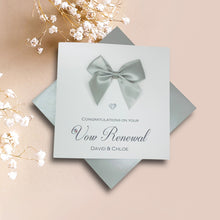 Load image into Gallery viewer, Wedding Vow Renewal Card - Luxury Greeting Card Personalised - Regal Bow