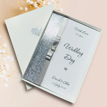 Load image into Gallery viewer, Wedding Day Card - Bride & Groom Luxury Greeting Personalised Bow - 18 Colours