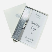 Load image into Gallery viewer, Wedding Day Card - Bride & Groom Luxury Greeting Personalised Bow - 18 Colours