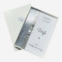 Load image into Gallery viewer, Wife Wedding Anniversary Card - Personalised -14 Colour Coice - Luxury Bow