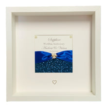 Load image into Gallery viewer, 45th Sapphire 45 Years Wedding Anniversary Ribbon Frame - Pebble