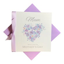 Load image into Gallery viewer, Mother's Day Card - Personalised Luxury Greeting Card - Lilac Heart