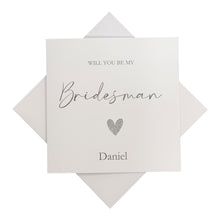 Load image into Gallery viewer, Will You Be My Bridesman Greeting Card - Heart Colour Choice