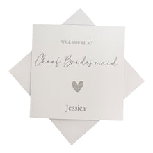 Load image into Gallery viewer, Will You Be My Chief Bridesmaid Greeting Card - Heart Colour Choice