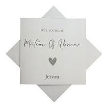 Load image into Gallery viewer, Will You Be My Matron Of Honour Greeting Card - Heart Colour Choice