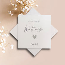Load image into Gallery viewer, Will You Be My Witness Greeting Card - Heart Colour Choice