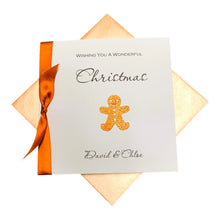 Load image into Gallery viewer, Gingerbread Man Christmas Card - Luxury Greeting Card Personalised