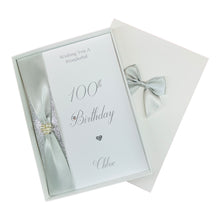 Load image into Gallery viewer, 100th Birthday Card - Personalised Luxury Greeting Card