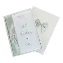 Load image into Gallery viewer, 50th Birthday Card - Personalised Luxury Greeting Card