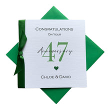 Load image into Gallery viewer, 47th Wedding Anniversary Card - 47 Year Forty Seventh Greeting Gift Wife Husband Parents Couple Friends - Ribbon Number