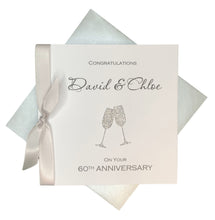 Load image into Gallery viewer, 60th Anniversary Card - Diamond 60 Year Wedding Anniversary Luxury Greeting Card Personalised - Champagne