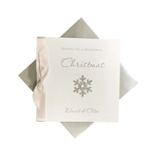 Load image into Gallery viewer, Snowflake Christmas Card - Luxury Greeting Card Personalised