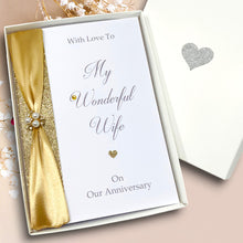 Load image into Gallery viewer, Wife Wedding Anniversary Card - Personalised Luxury Handmade Card