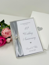 Load image into Gallery viewer, 16th Wedding Anniversary Card - Silver Holloware 16 Year Sixteenth Anniversary Luxury Greeting Card