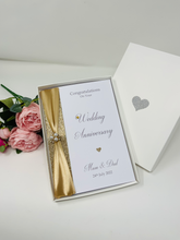 Load image into Gallery viewer, Mum and Dad Wedding Anniversary Card - Any Year Anniversary Luxury Greeting Card Personalised