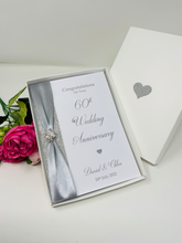 Load image into Gallery viewer, 60th Wedding Anniversary Card - Diamond 60 Year Sixtieth Anniversary Luxury Greeting Card Personalised