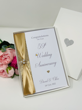 Load image into Gallery viewer, 59th Wedding Anniversary Card - Charity 59 Year Fifty Ninth Anniversary Luxury Greeting Personalised Gift