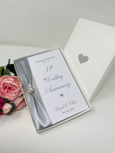Load image into Gallery viewer, 11th Wedding Anniversary Card - Steel 11 Year Eleventh Anniversary Luxury Greeting Card, Personalised
