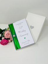 Load image into Gallery viewer, 55th Wedding Anniversary Card - Emerald 55 Year Fifty Fifth Anniversary Luxury Greeting Card Personalised