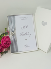 Load image into Gallery viewer, 90th Birthday Card - Personalised Luxury Greeting Card