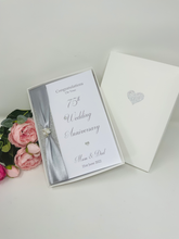 Load image into Gallery viewer, 75th Wedding Anniversary Card - Diamond 75 Year Seventy Fifth Anniversary Luxury Greeting Card Personalised