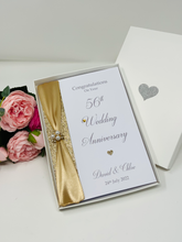 Load image into Gallery viewer, 56th Wedding Anniversary Card - Day 56 Year Fifty Sixth Anniversary Luxury Greeting Personalised