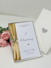 Load image into Gallery viewer, 1st Anniversary Card - Paper 1 Year First Wedding Anniversary Luxury Greeting Card Personalised