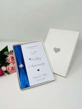Load image into Gallery viewer, 45th Wedding Anniversary Card - Sapphire 45 Year Forty Fifth Anniversary Luxury Greeting Card Personalised