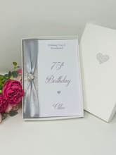 Load image into Gallery viewer, 75th Birthday Card - Personalised Luxury Greeting Card