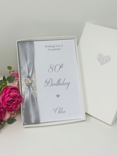 Load image into Gallery viewer, 80th Birthday Card - Personalised Luxury Greeting Card
